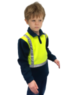 Caution Children's Hi-Vis Polar Fleece 1/2 Zip Tunic - Yellow/Navy