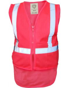 Caution Children's Hi-Vis Safety Vest - Pink
